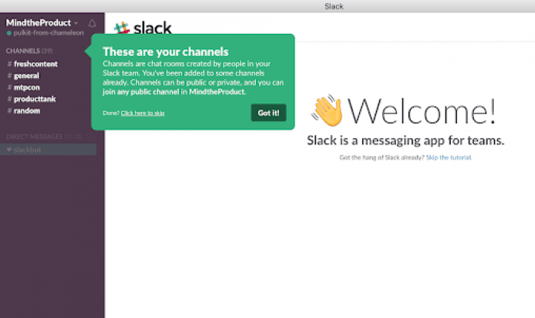 slack welcome