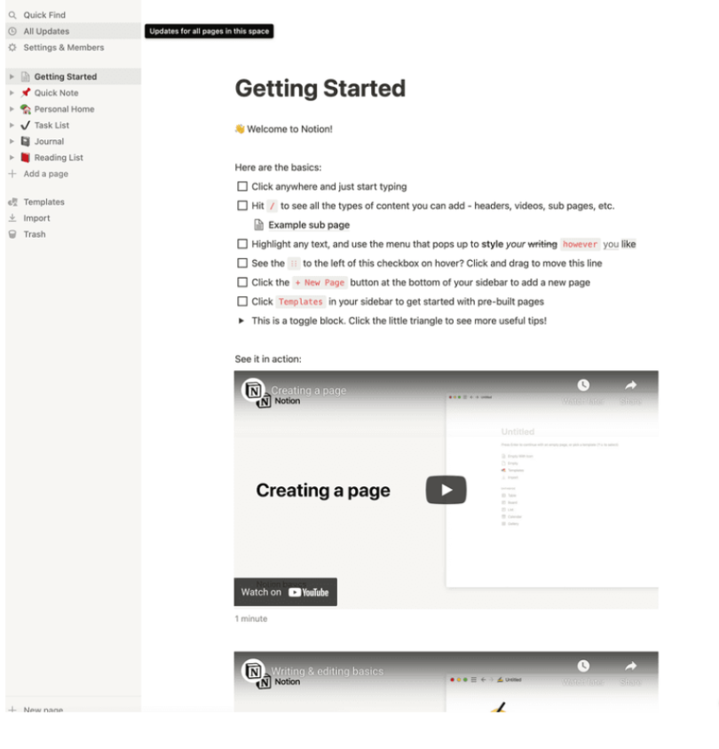 Getting started Template