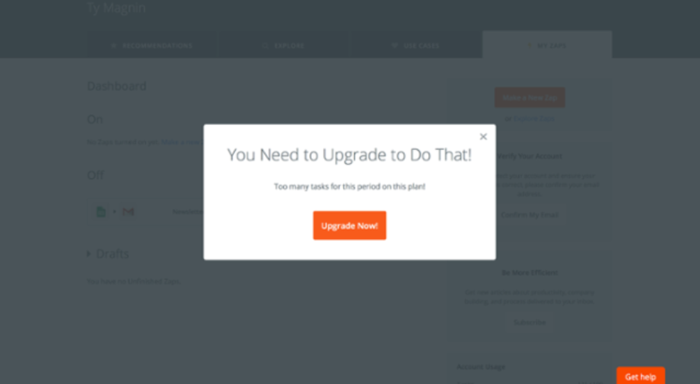upgrade message